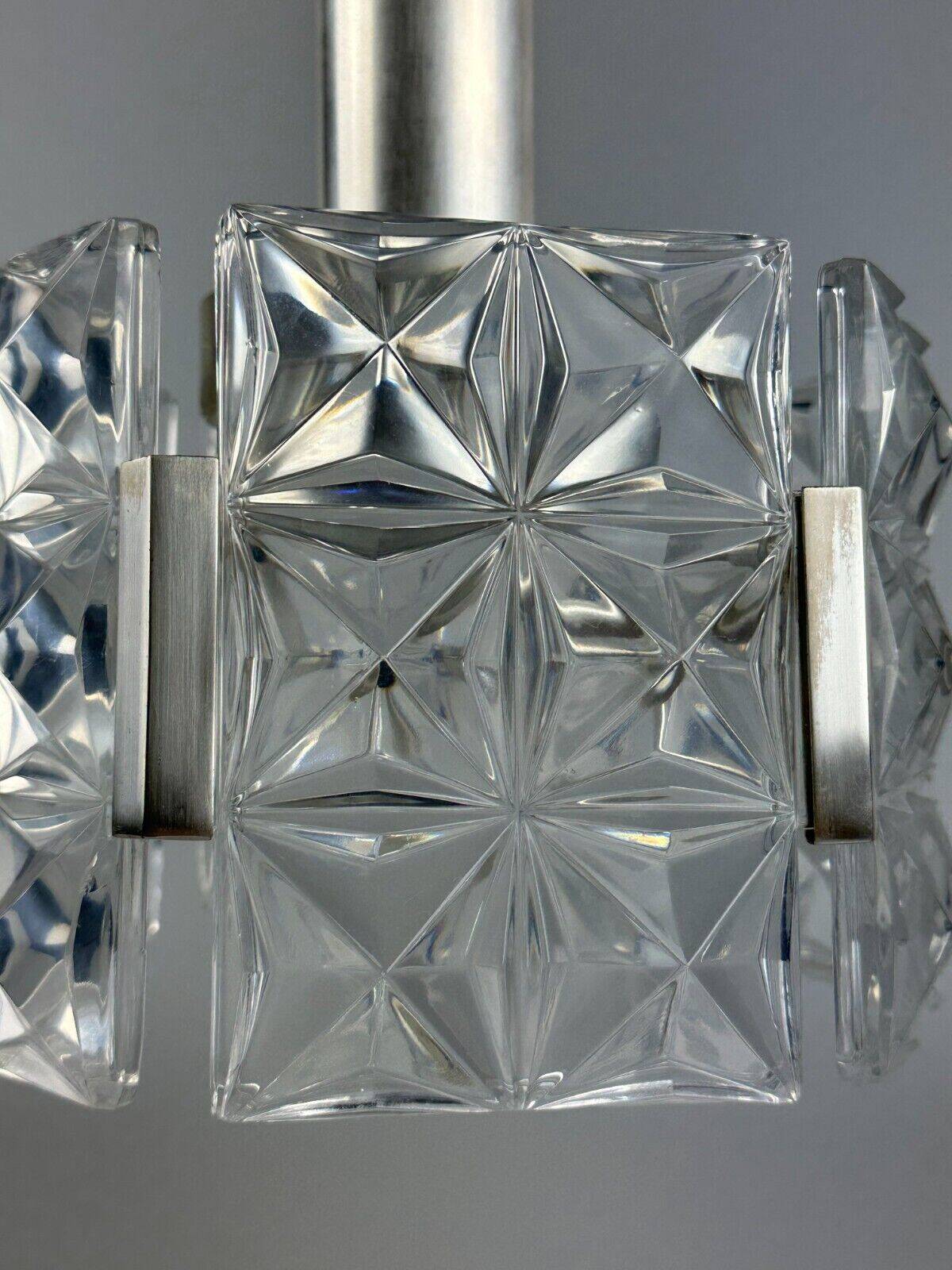 60s 70s ceiling lamp chandelier Hillebrand Leuchten Germany glass metal