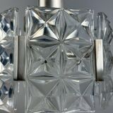 60s 70s ceiling lamp chandelier Hillebrand Leuchten Germany glass metal