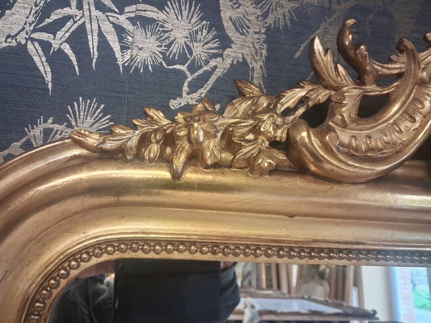 Louis Philippe mirror with pediment 154 x 98