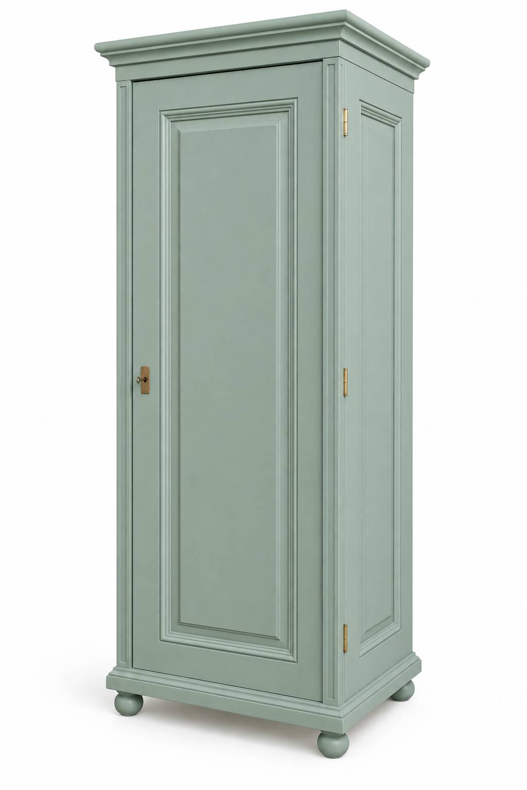 Parisian bonnetière, solid pine, Art Deco, renovated, grey-green.