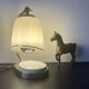 Bauhaus / Modernist lamp brass/bakelite & opaline Mid Century 1940-50