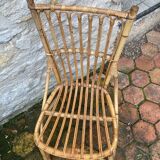Lot de 10 chaises en rotin vintage