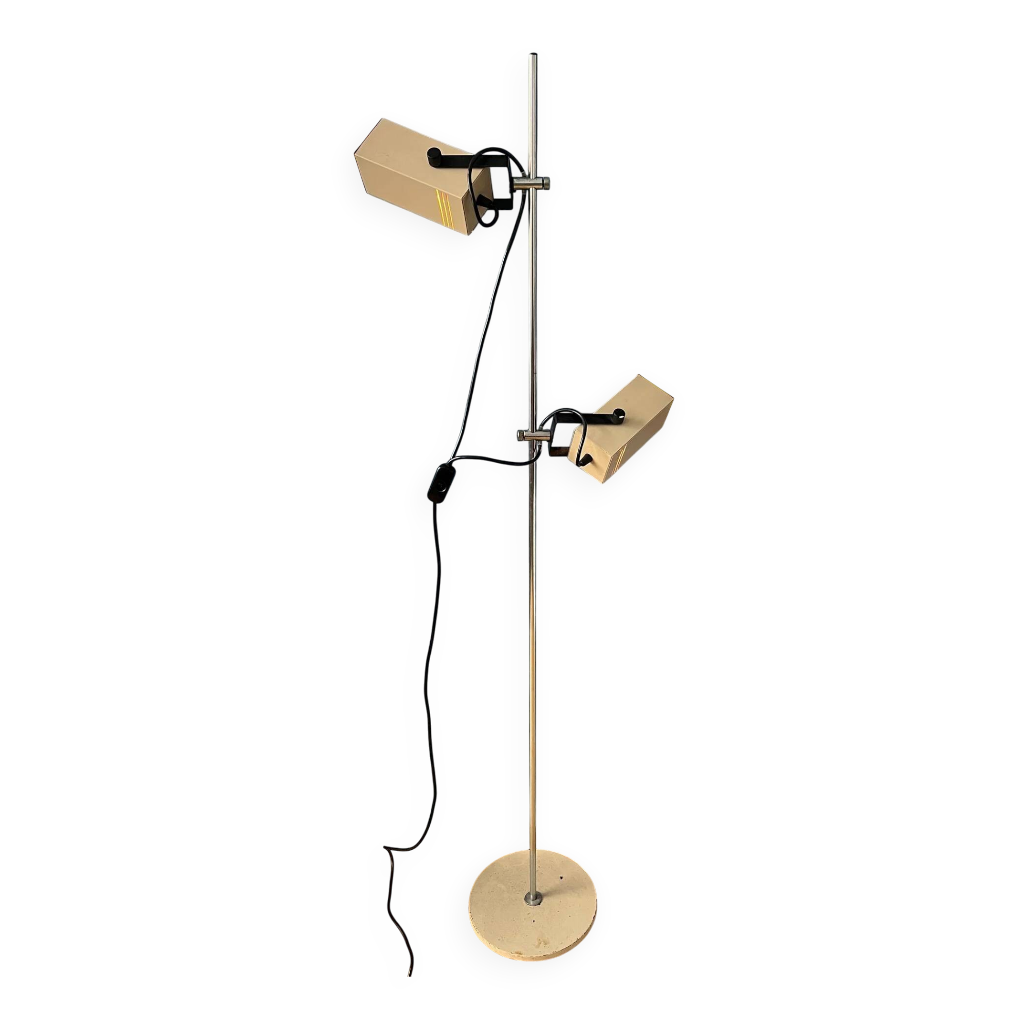 Cream taupe 70s vintage Philips space age floor lamp