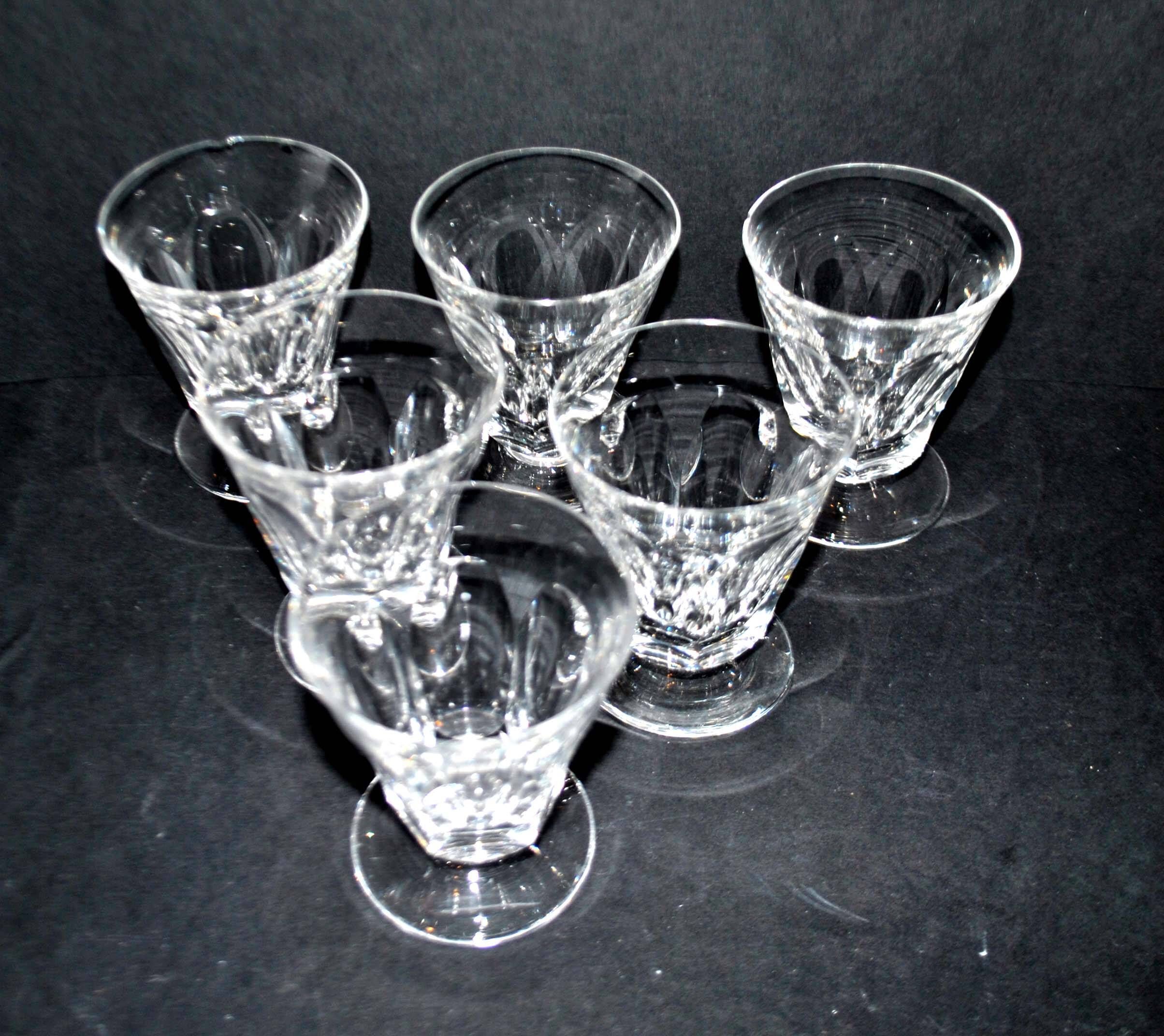 Lot 6 wine glasses cut crystal goblet with flat side Saint-Louis Béarn? Near Talleyrand 7.5