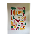 Collage papier fleurs