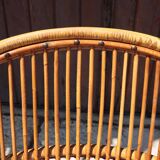Pair of rattan armchairs Audoux-Minnet style