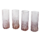 4 lilac bark texture glasses