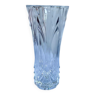 Large twisted glass vase
