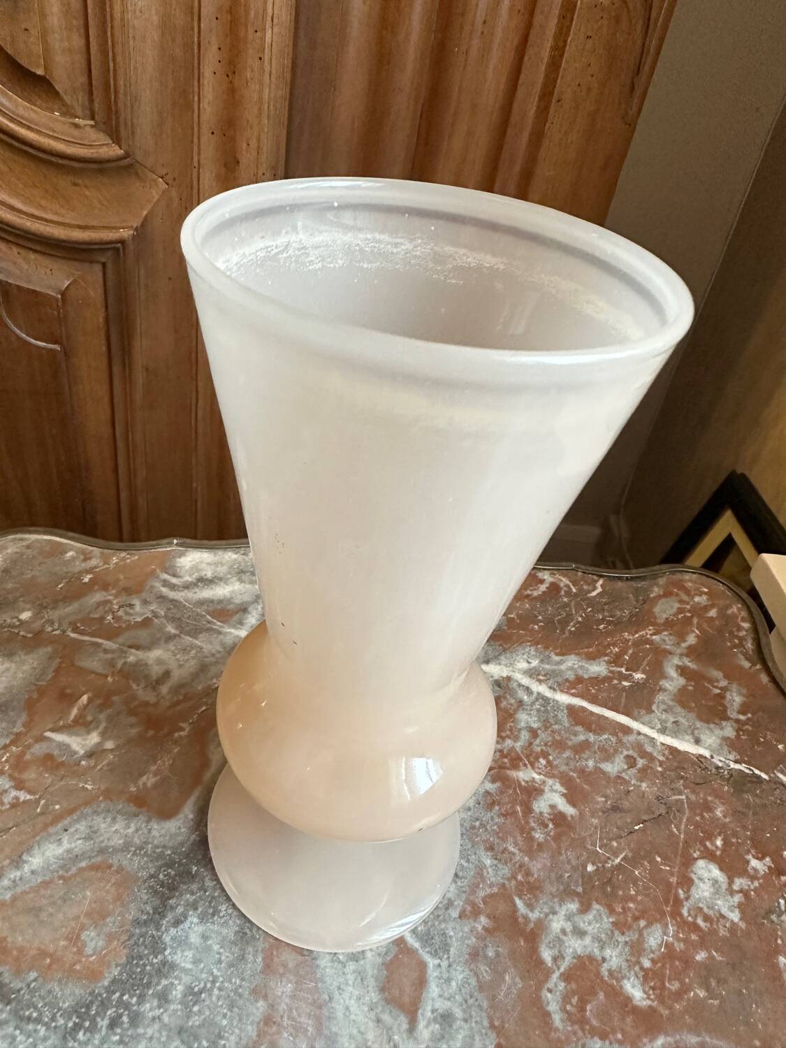 Pink Opaline Vase H 20 cm - 1950s