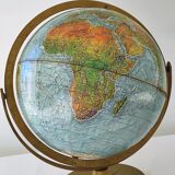 Globe Earth Mapworld embossed on brass stand and brass hooping