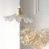 Ruffled glass pendant light