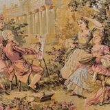 Large antique tapestry "country breakfast"