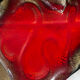 glazed red ceramic vide-poche signed - 1960s