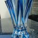 Large blue crystal vase