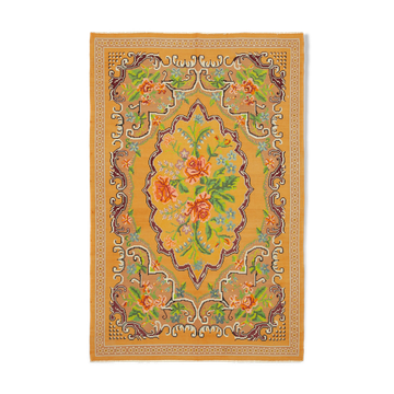 Handmade Vintage Moldovan Yellow Kilim 200 cm x 300 cm