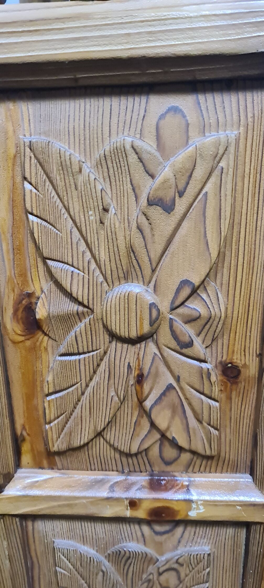 Vintage wooden carved room devider