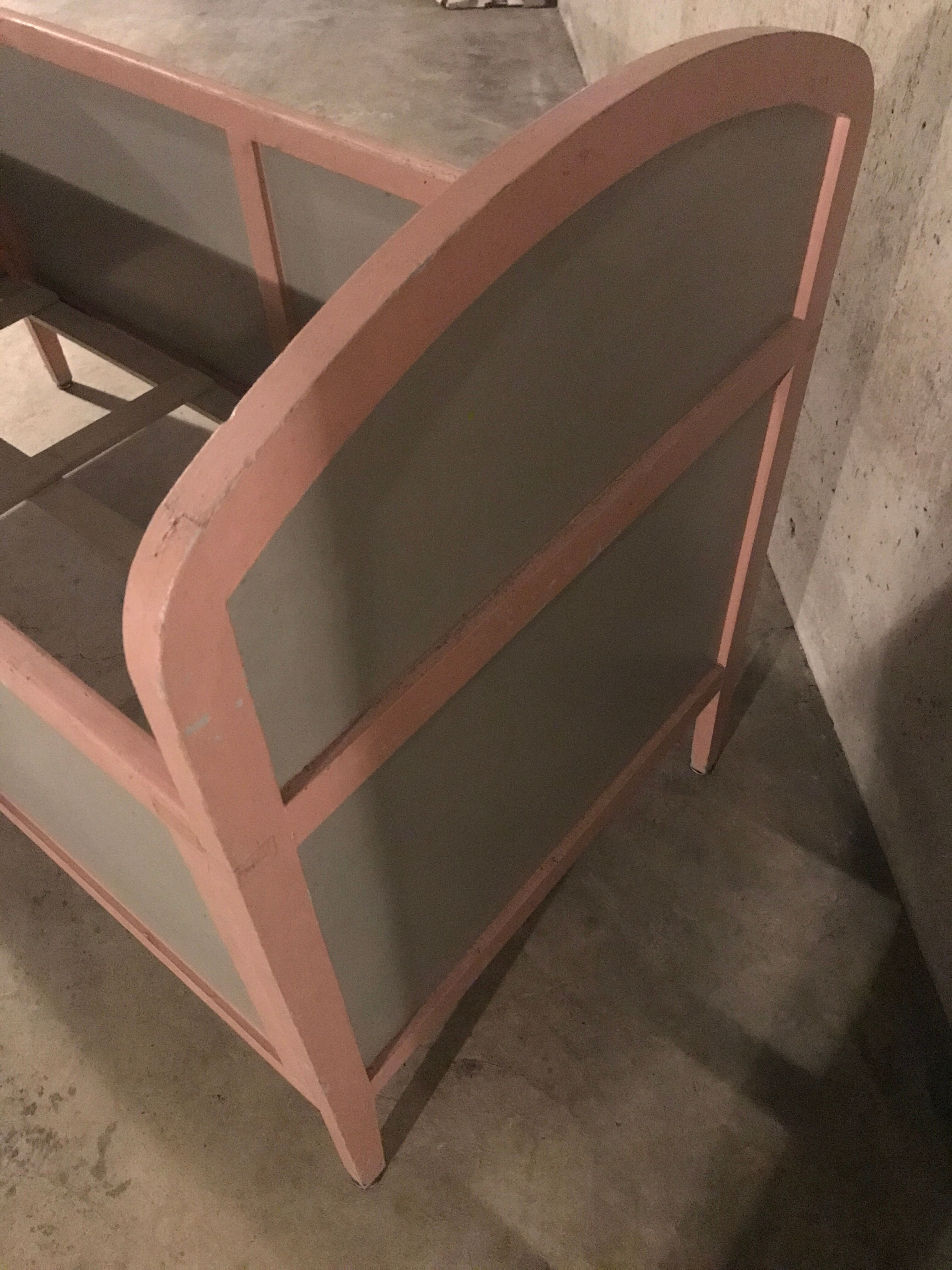 50s painted wood child bed
