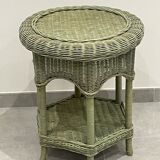 Side table or pedestal table in tinted basketry