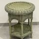 Side table or pedestal table in tinted basketry