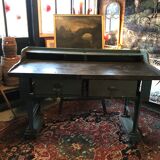 Cast iron and wood workbench