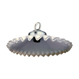 White opaline suspension transparent toothed border