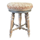 Antique turned wooden piano stool