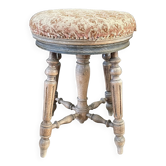 Antique turned wooden piano stool