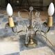 Antique brass lamp with 2 branches