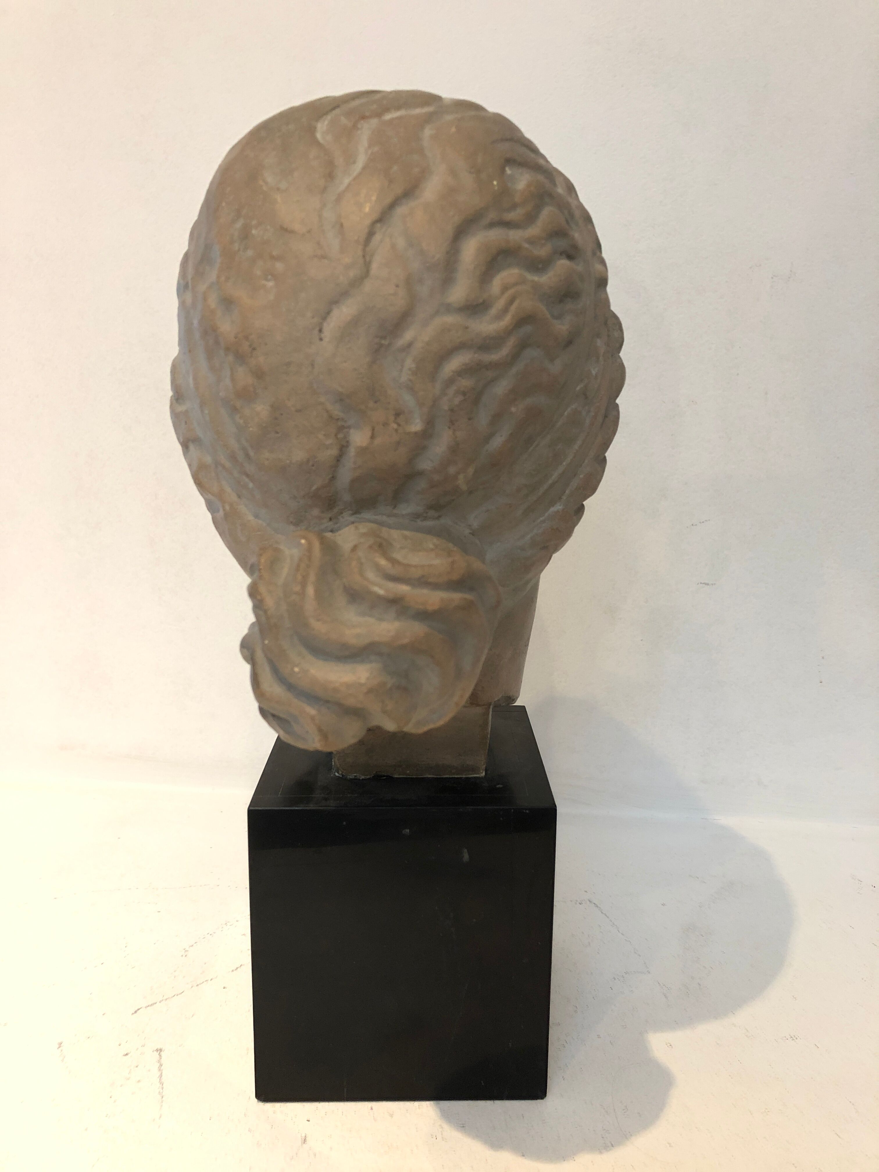 Bust Greek goddess marble base 1970