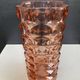 Large Art Deco vase in moulded pink Rosaline glass