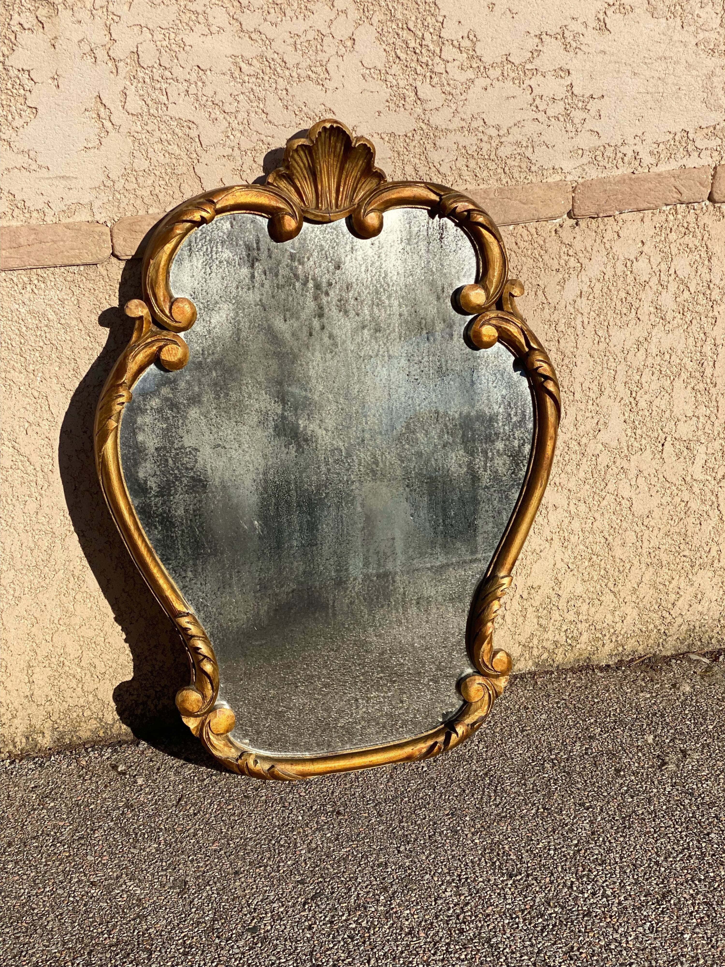 Louis XV style shell mirror