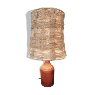 Lampe gainée de cuir