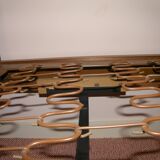 Bed + box spring for 1 person 90 x 190 from ARP Minvielle edition in mahogany