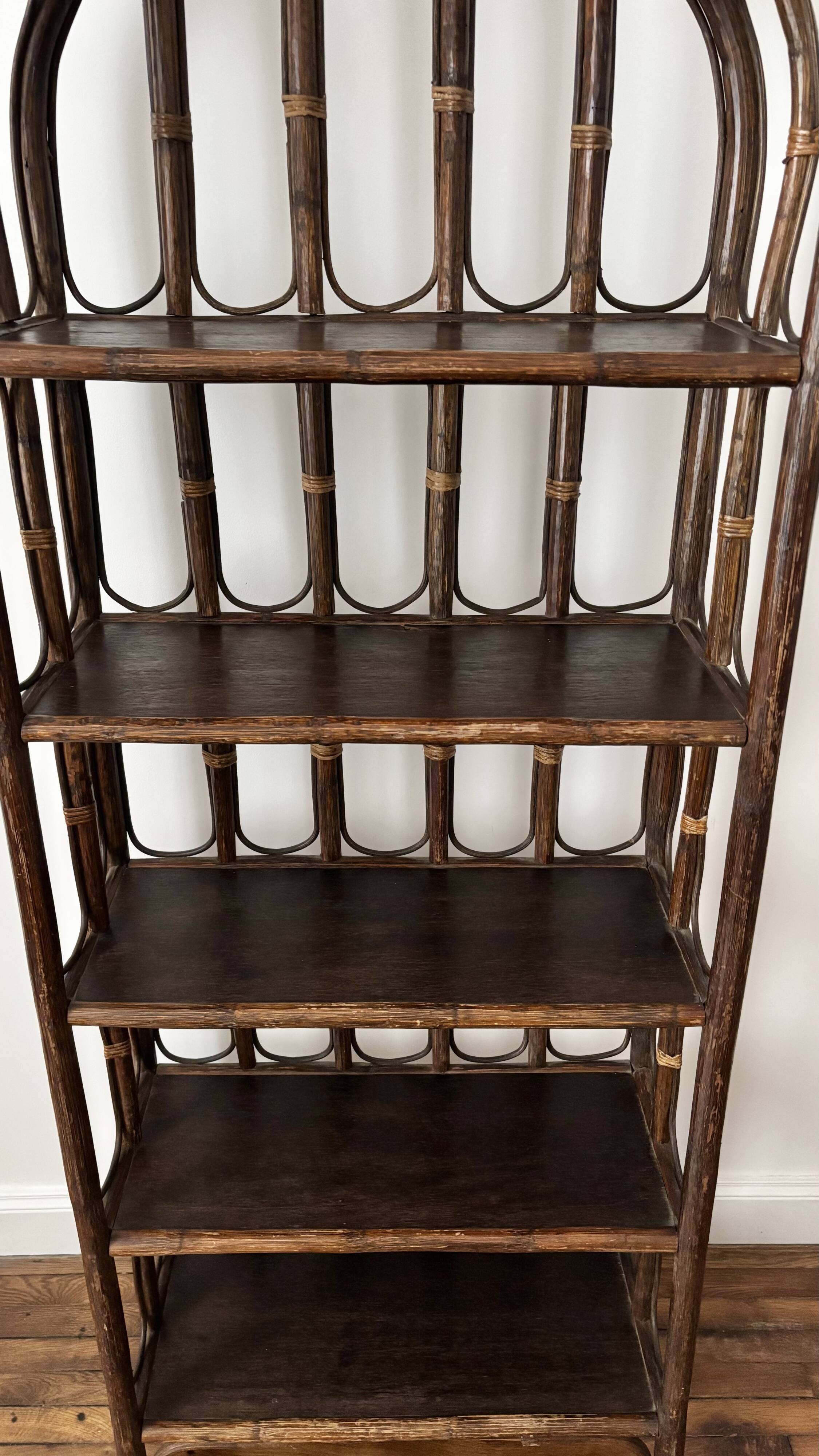 Vintage rattan shelf