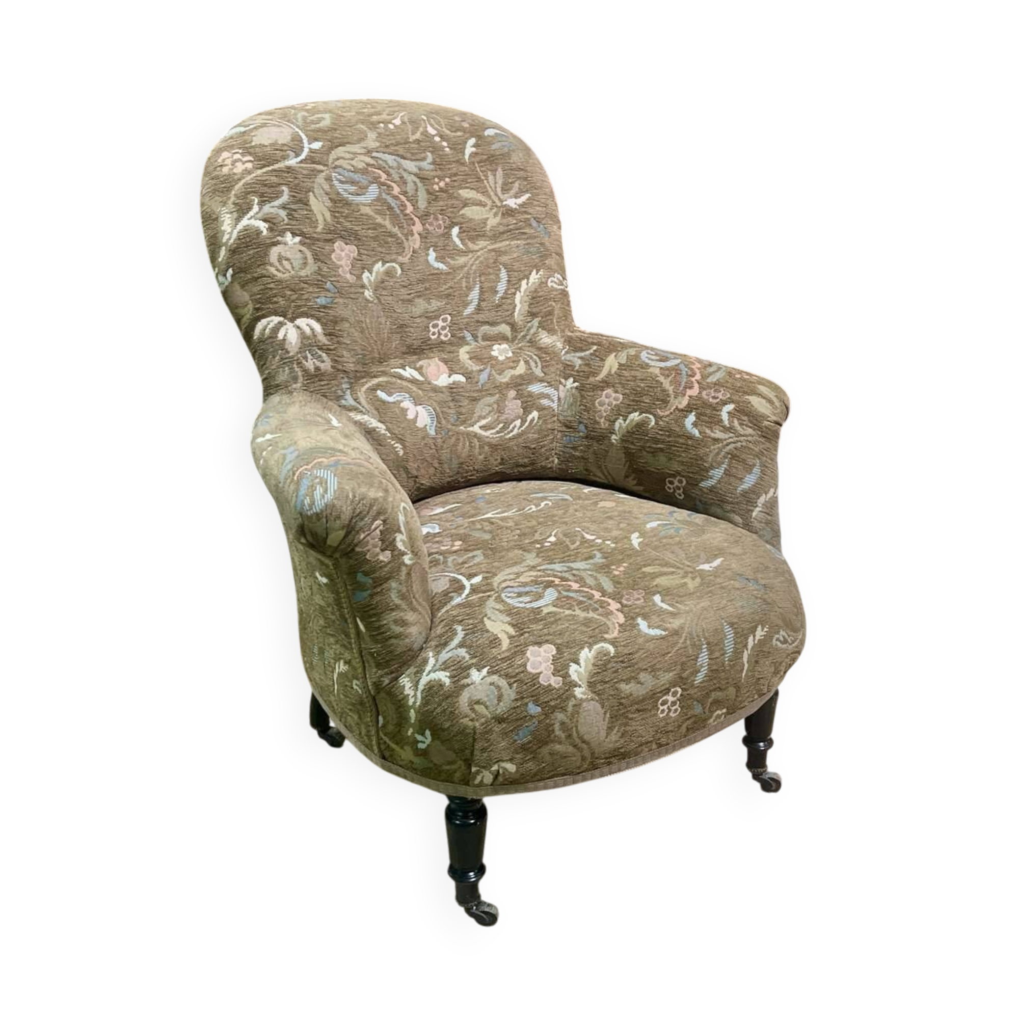 Napoleon III armchair, 19th century, fully restored and reupholstered
