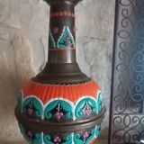 Polychrome copper vase