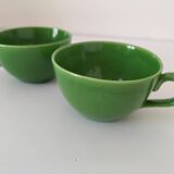 Vintage glazed ceramic cup duo