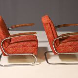 Functionalist Upholstered Armchair by Mücke-Melder | 1930s, Czechoslovakia