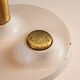 Egon Hillebrand desk lamp in white metal with brass accents