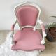 Pink Louis XV style convertible armchair in weathered wood for children