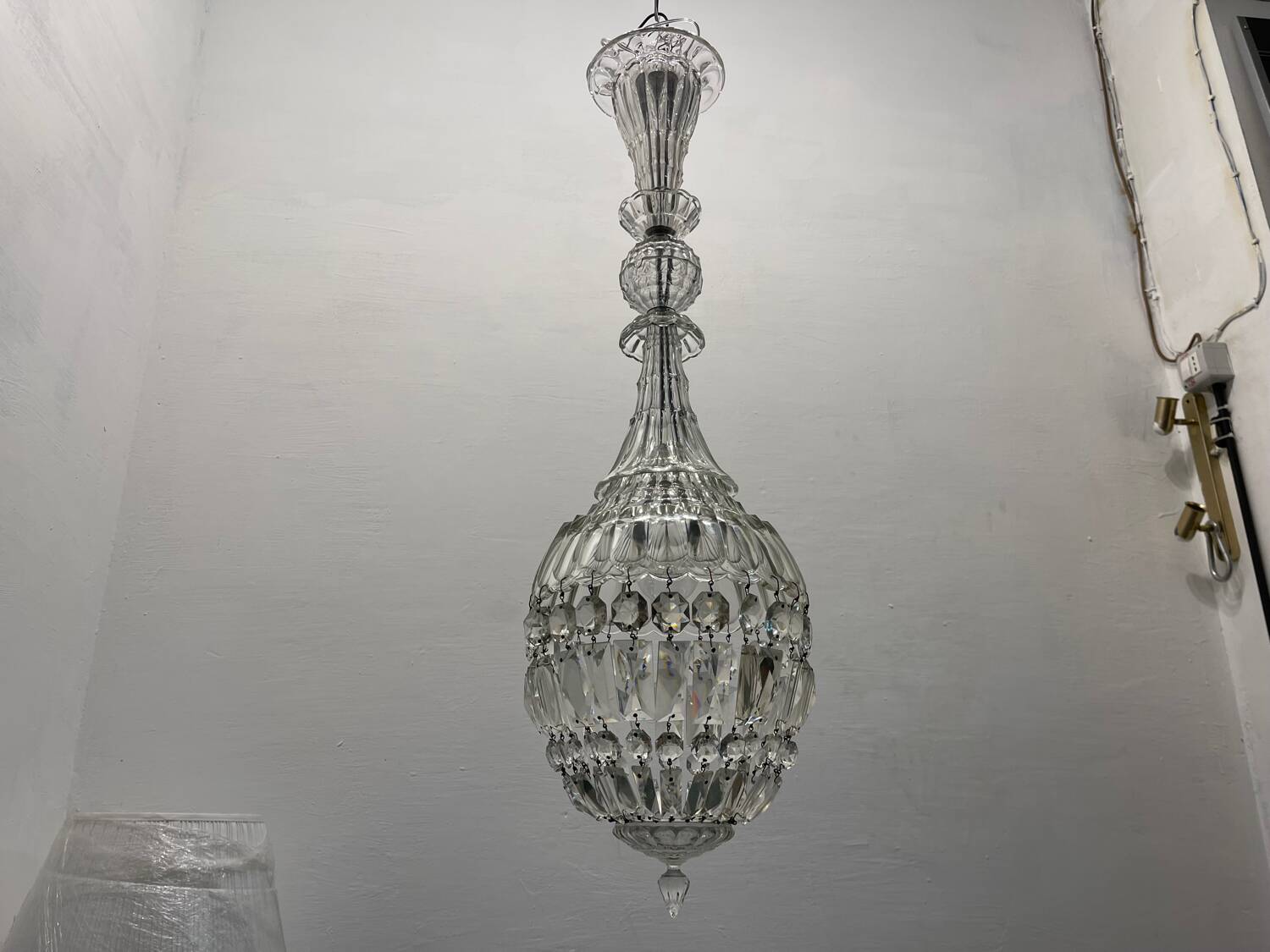 Murano Glass Crystal Light Pendant 1940’s