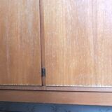 Vintage wardrobe signed Magnani Master cabinetmaker in teak and mahogany