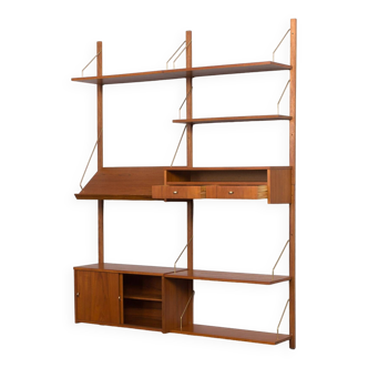 Mid-century modern shelving system wall unit in the style of Poul Cadovius, 1960s