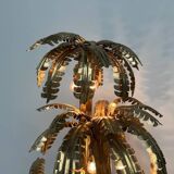 Brass palm tree table lamp with 4 trunks