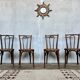 Set of 4 vintage wooden bistro chairs