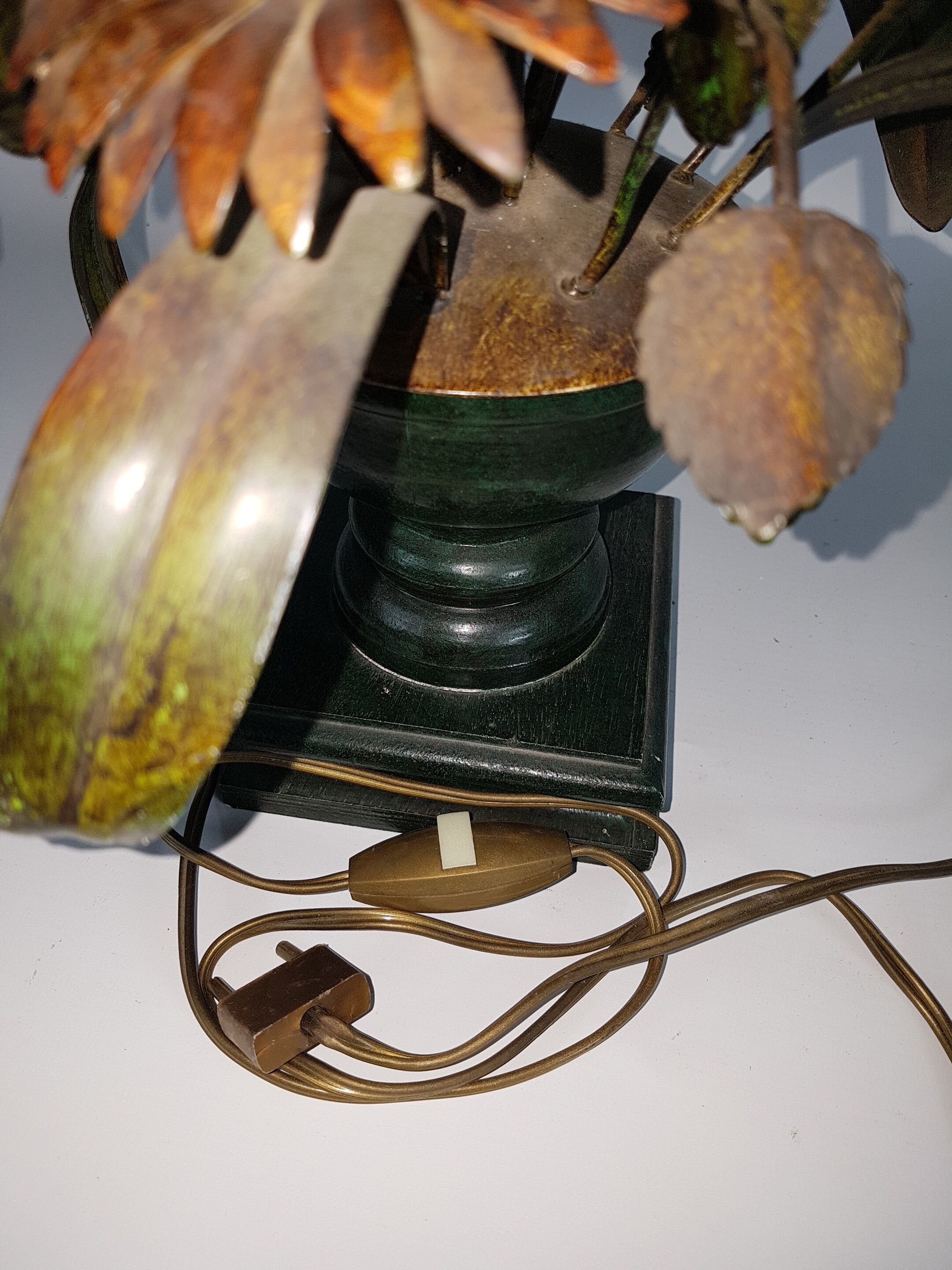 Lamp deco marguerittes metal Vintage 70s