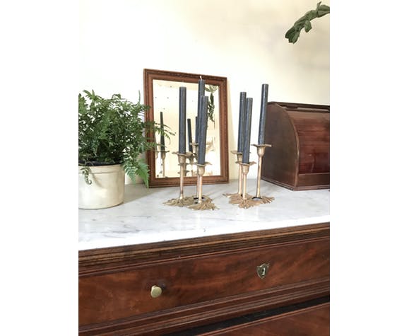 Pair of brass candlesticks