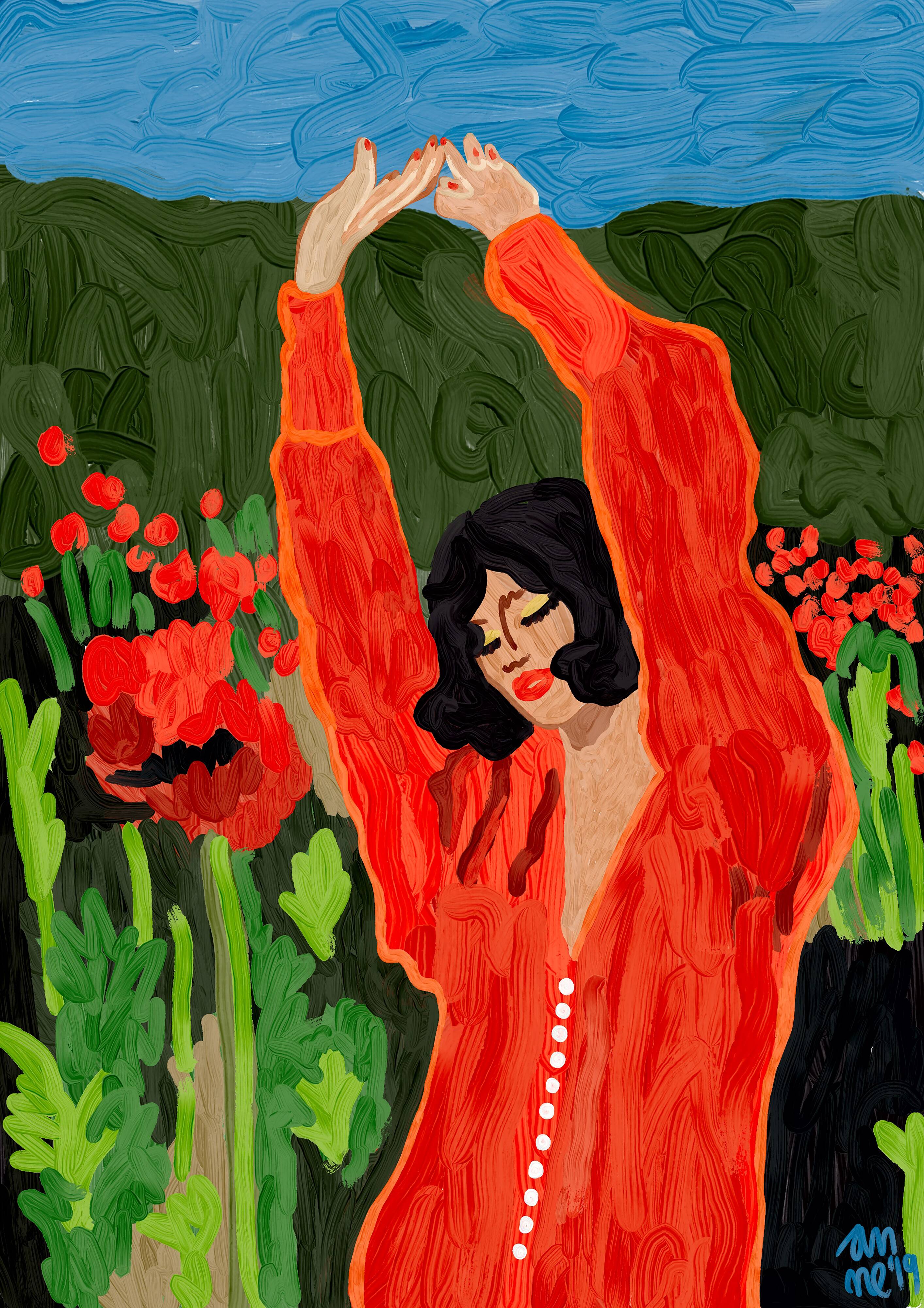 Illustration red flowers