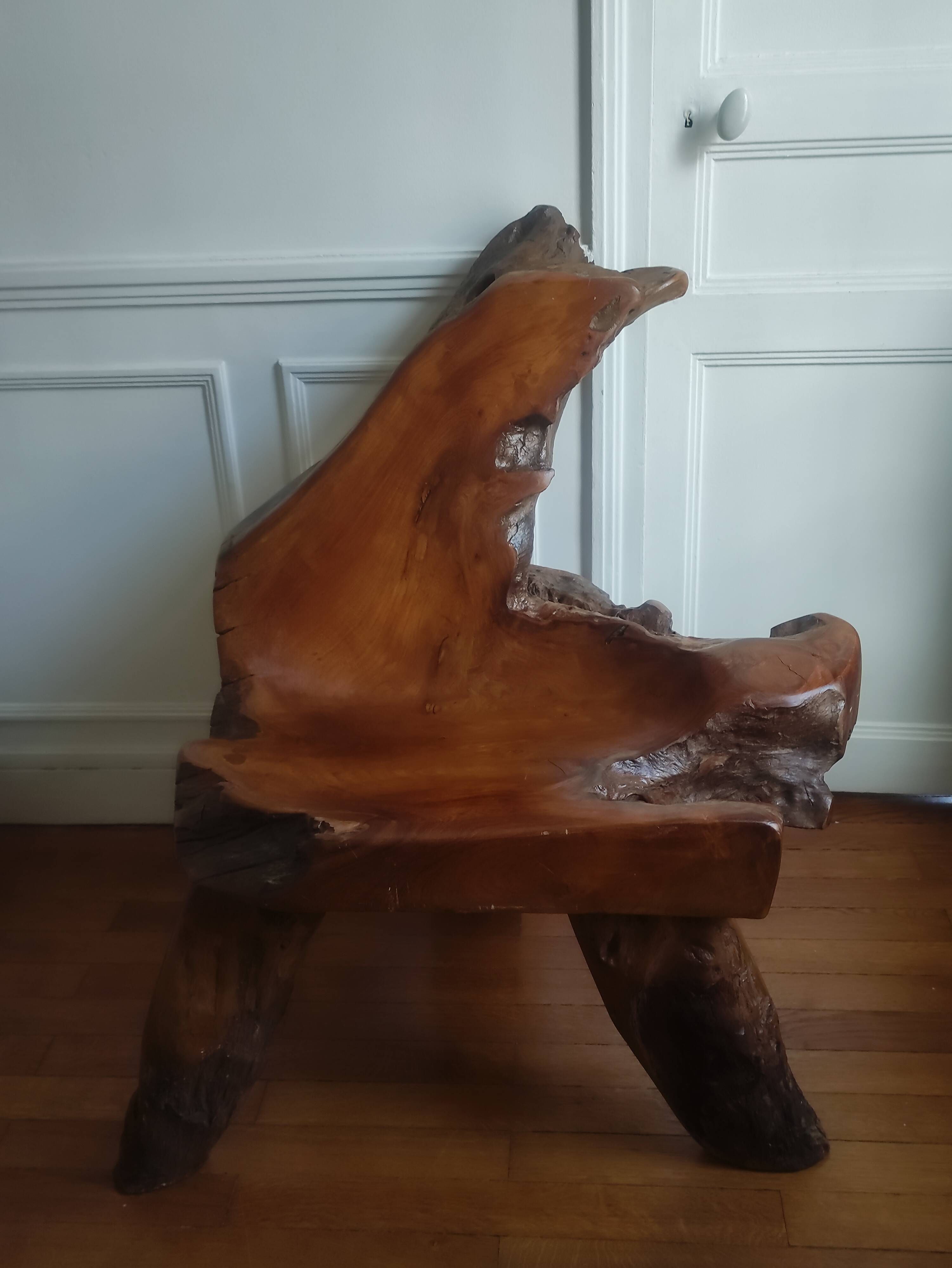 Exotic wood armchair