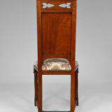 Pair of neo-Gothic chairs in Carved Walnut circa 1890